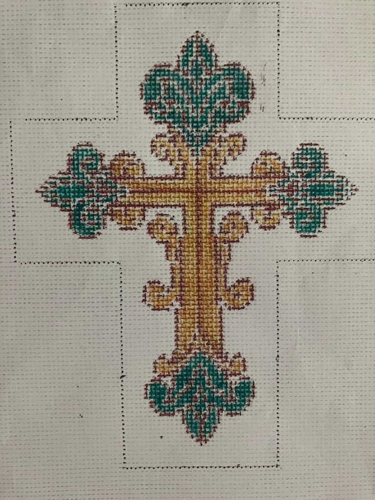 gold and Aqua cross