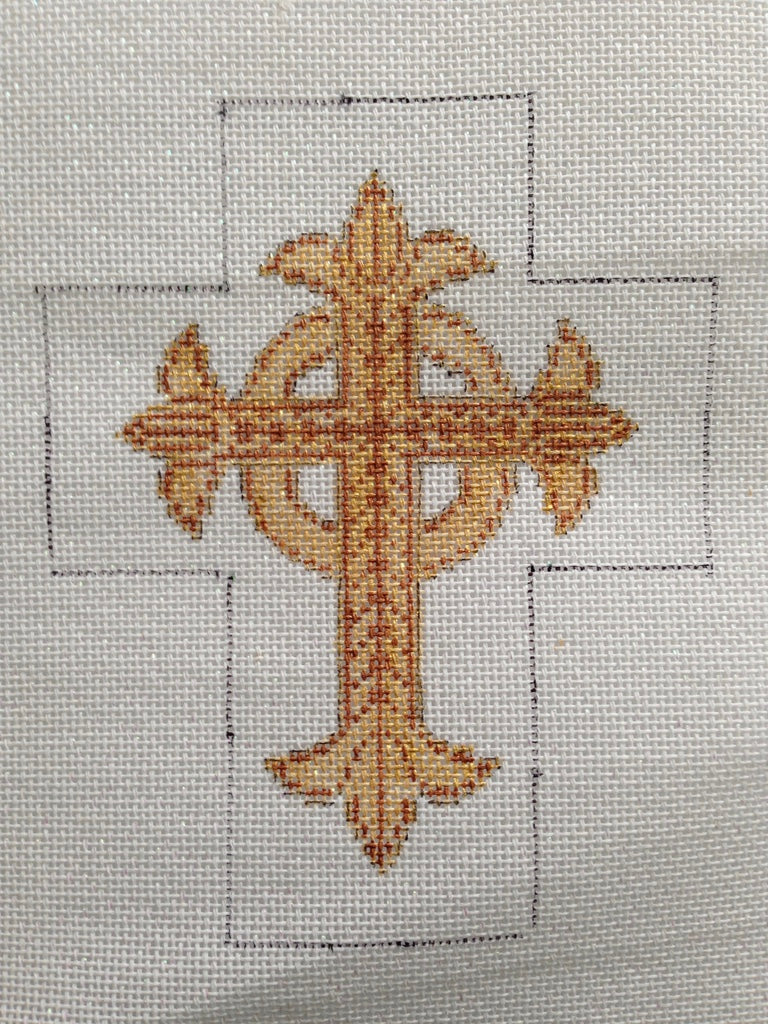 Gold cross with circle