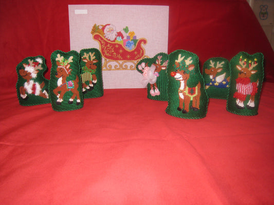 Funky Reindeer set with Santa and Sleigh