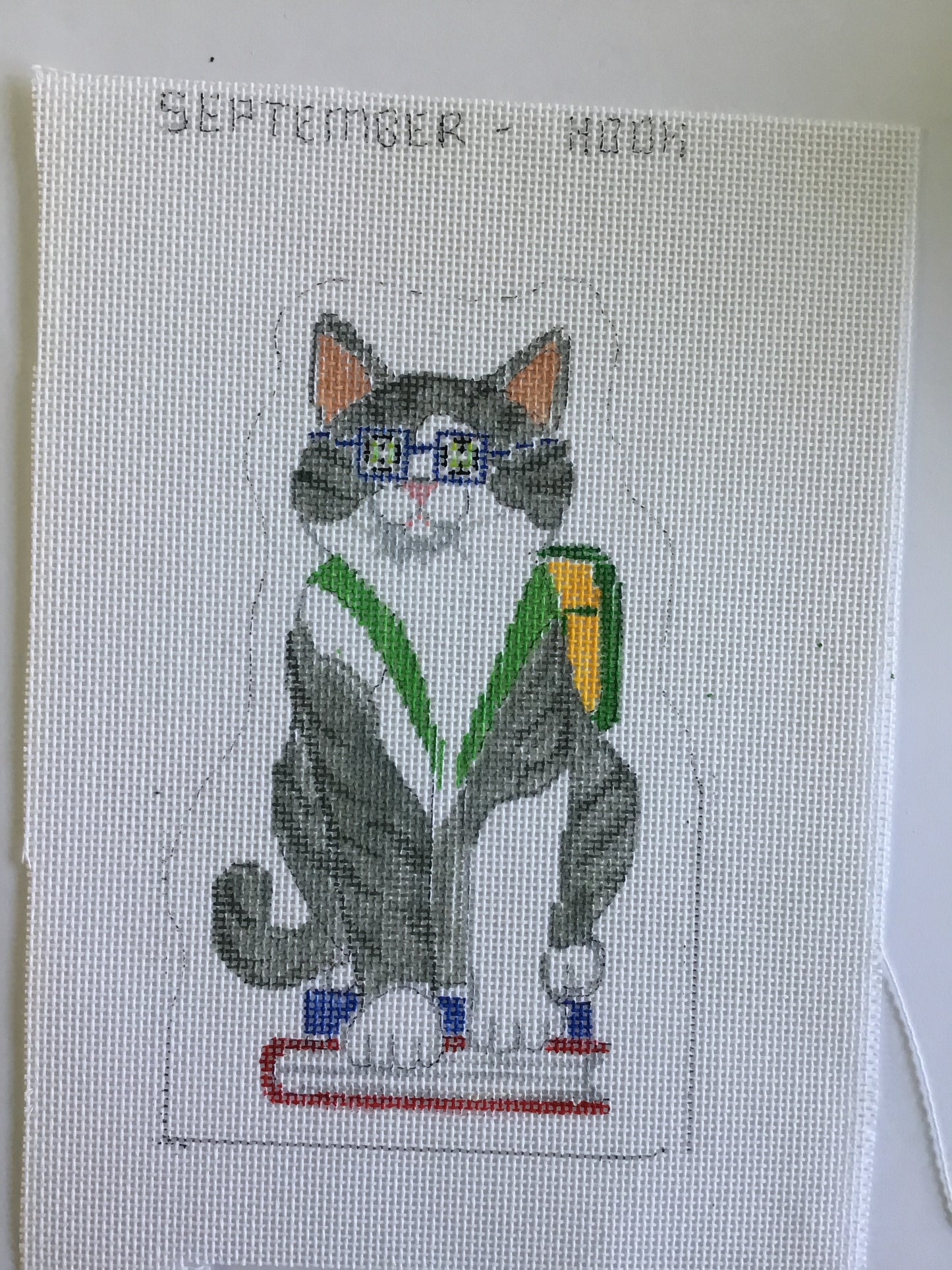 #9 September cat Hook with stitch guide