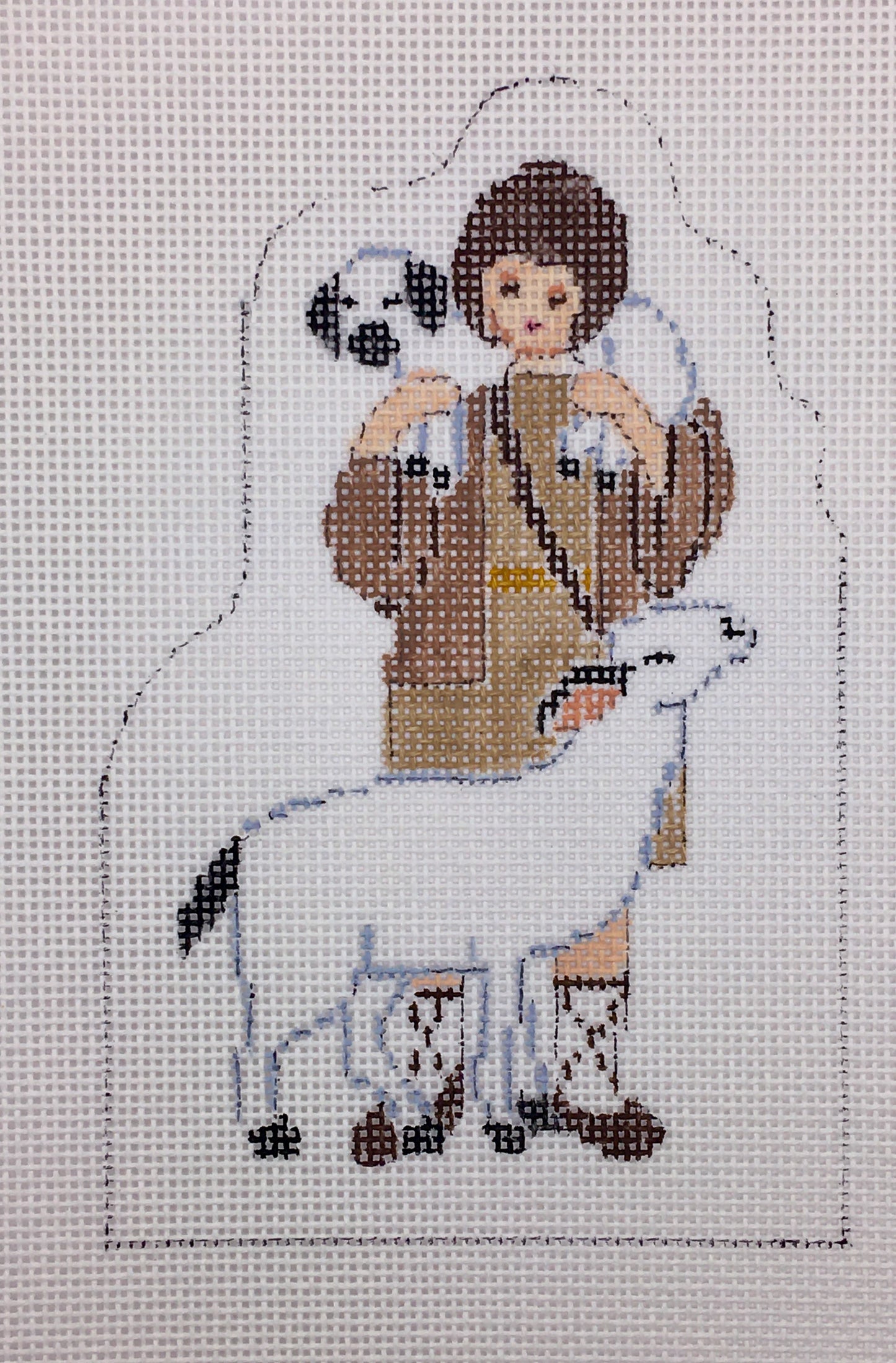 Nativity shepherd boy with stitch guide