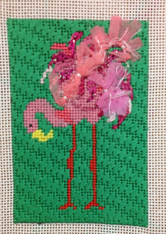 Fanny Flamingo ornament with stitch guide