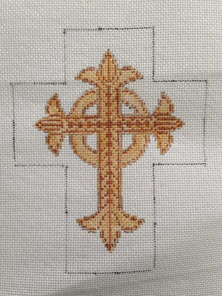 Gold cross with circle