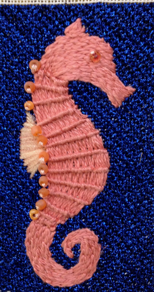 seahorse with stitch guide ornament