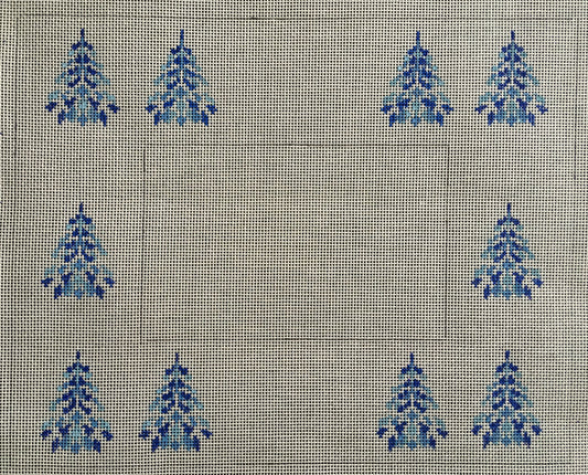 Blue Trees Christmas frame