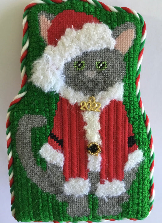 #12 December cat with stitch guide - Lady Gray